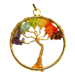 Tree of Life 7 Chakra Energy Crystal Pendant
