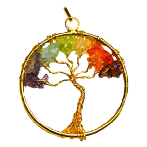 Tree of Life 7 Chakra Energy Crystal Pendant